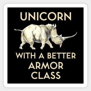 Unicorn With a Better Armor Class Sticker